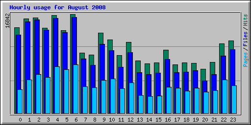 Hourly usage for August 2008